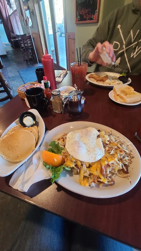 Pancakes and Matt's Special with Fried Eggs
